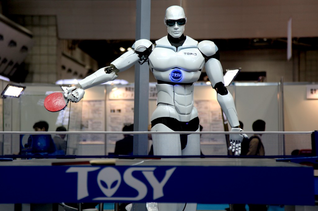 TOPIO 3.0 at International Robot Exhibition IREX 2009, TOKYO, JAPAN by Humanrobo