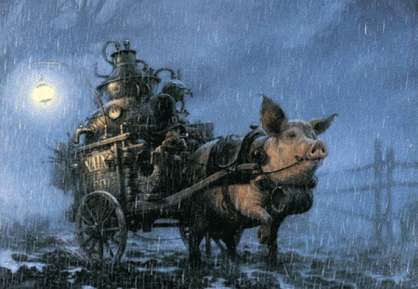 Le lutin et le cochon attelé de Jean-Baptiste Monge